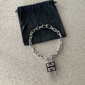 GIVENCHY Lock Necklace Chain Silver Tone - 💯 AUTHENTIC